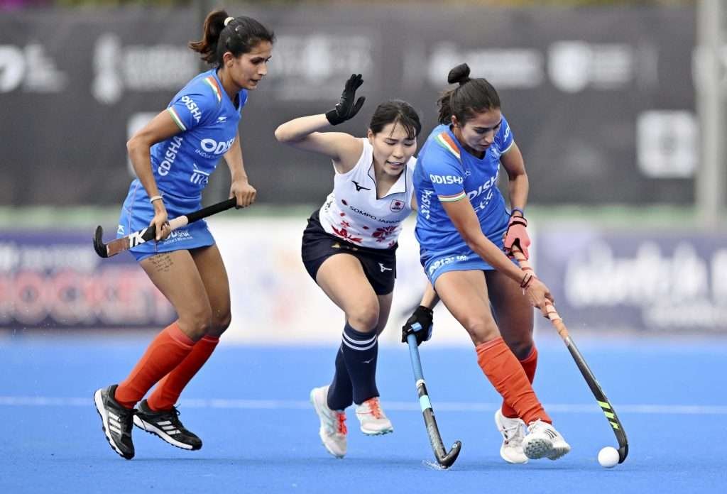 WP92212123920 - Nations Cup: Favourites Reach Semi-Final - Spain and India continued their hot starts in the FIH Hockey Women’s Nations Cup Spain 2022, making it two wins out of two, with Spain registering a comfortable 3-0 win over Korea, and India pulling out a close 2-1 win over Japan. 